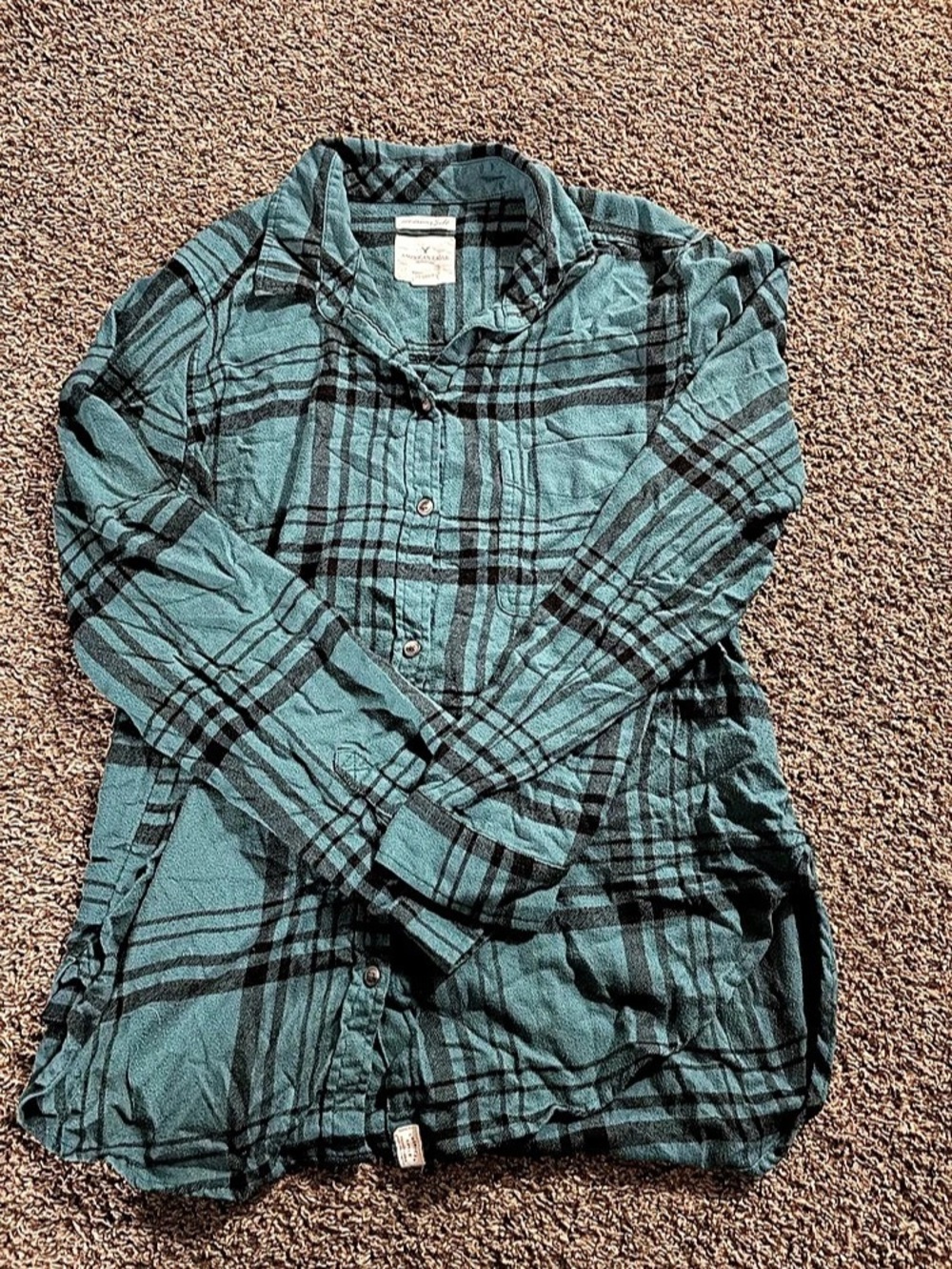 American Eagle Boyfriend Fit Plaid Flannel Shirt